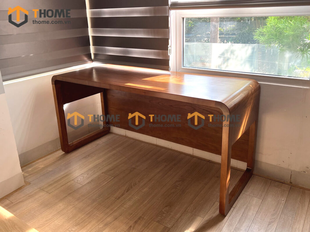Bàn Làm Việc Góc Gỗ Sồi Tự Nhiên Nova Không Hộc Kéo BLV1T-21SN