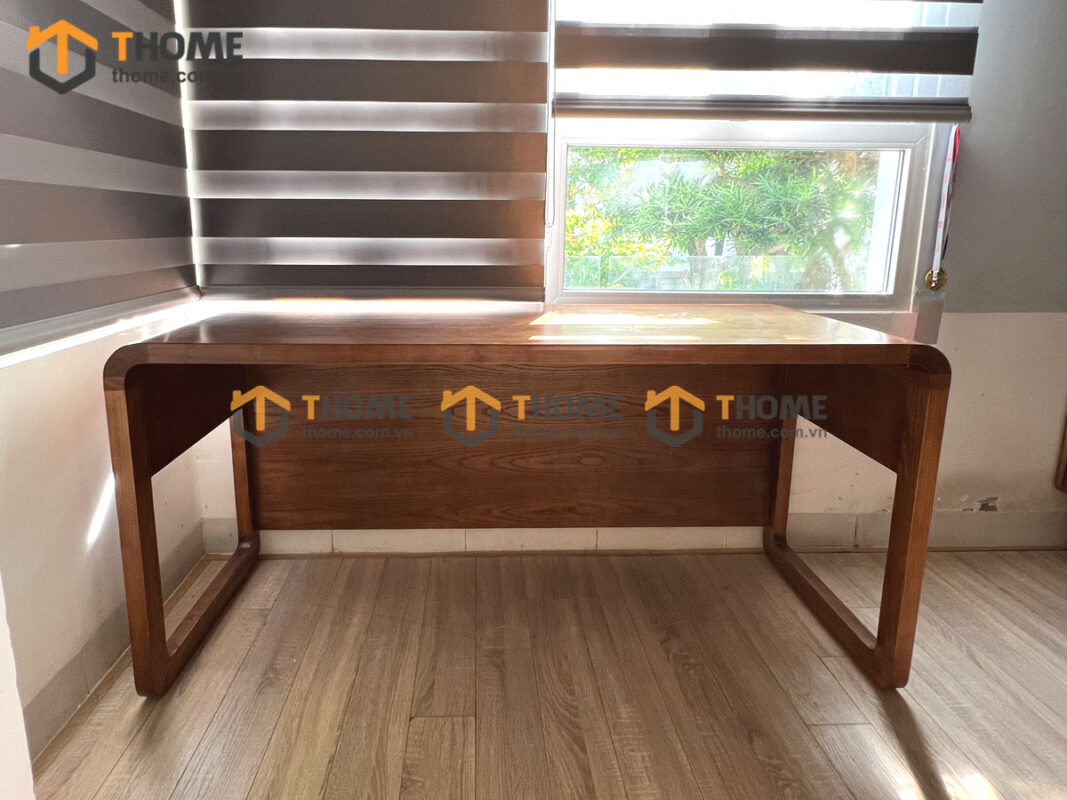 Bàn Làm Việc Góc Gỗ Sồi Tự Nhiên Nova Không Hộc Kéo BLV1T-21SN