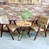 Bàn Ghế Cafe Chân Sắt Chéo Kết Hợp 2 Ghế (Nhiều Mẫu Ghế) BGCF-06SAT