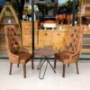 Bàn Ghế Cafe Chân Sắt Chéo Kết Hợp 2 Ghế (Nhiều Mẫu Ghế) BGCF-07SAT