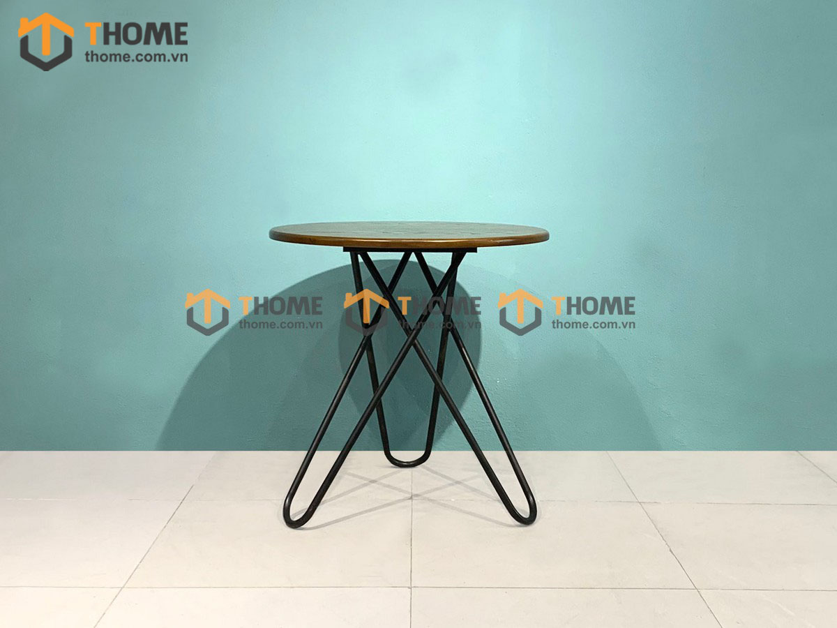 Bàn Ghế Cafe Chân Sắt Chéo Kết Hợp 2 Ghế (Nhiều Mẫu Ghế) BGCF-07SAT