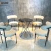 Bàn Ghế Cafe Chân Sắt Hình Sao Kết Hợp 2 Ghế (Nhiều Mẫu Ghế) BGCF-01SAT