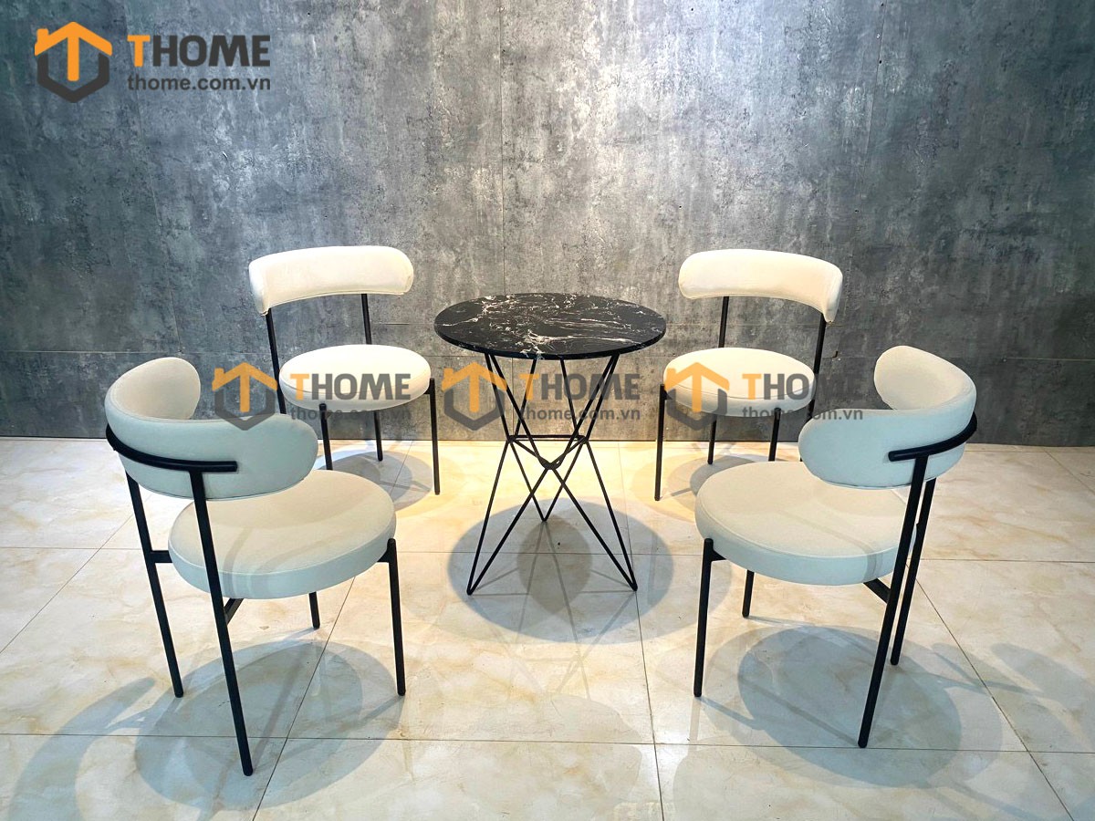 Bàn Ghế Cafe Chân Sắt Hình Sao BGCF-01SAT