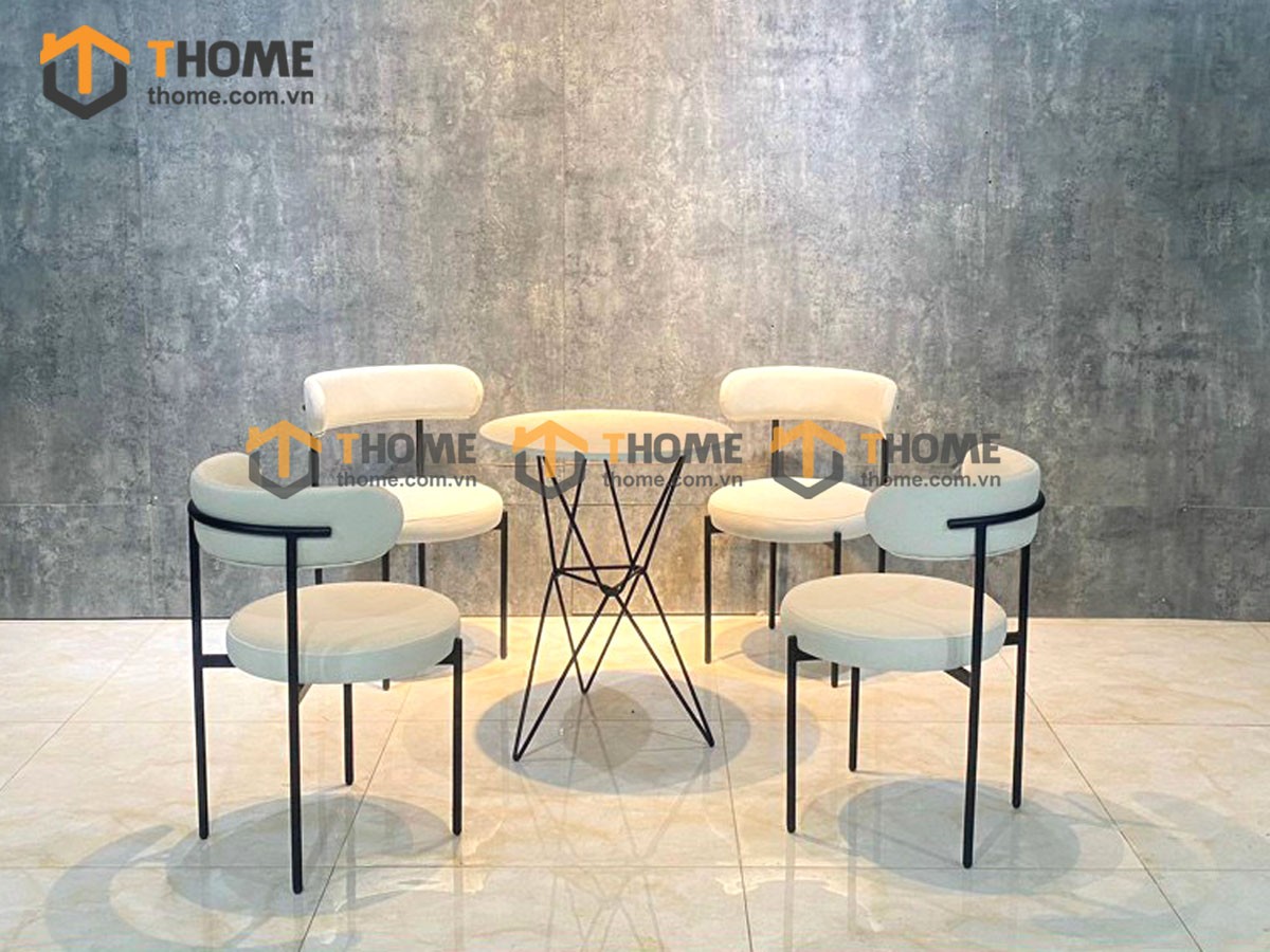 Bàn Ghế Cafe Chân Sắt Hình Sao BGCF-01SAT