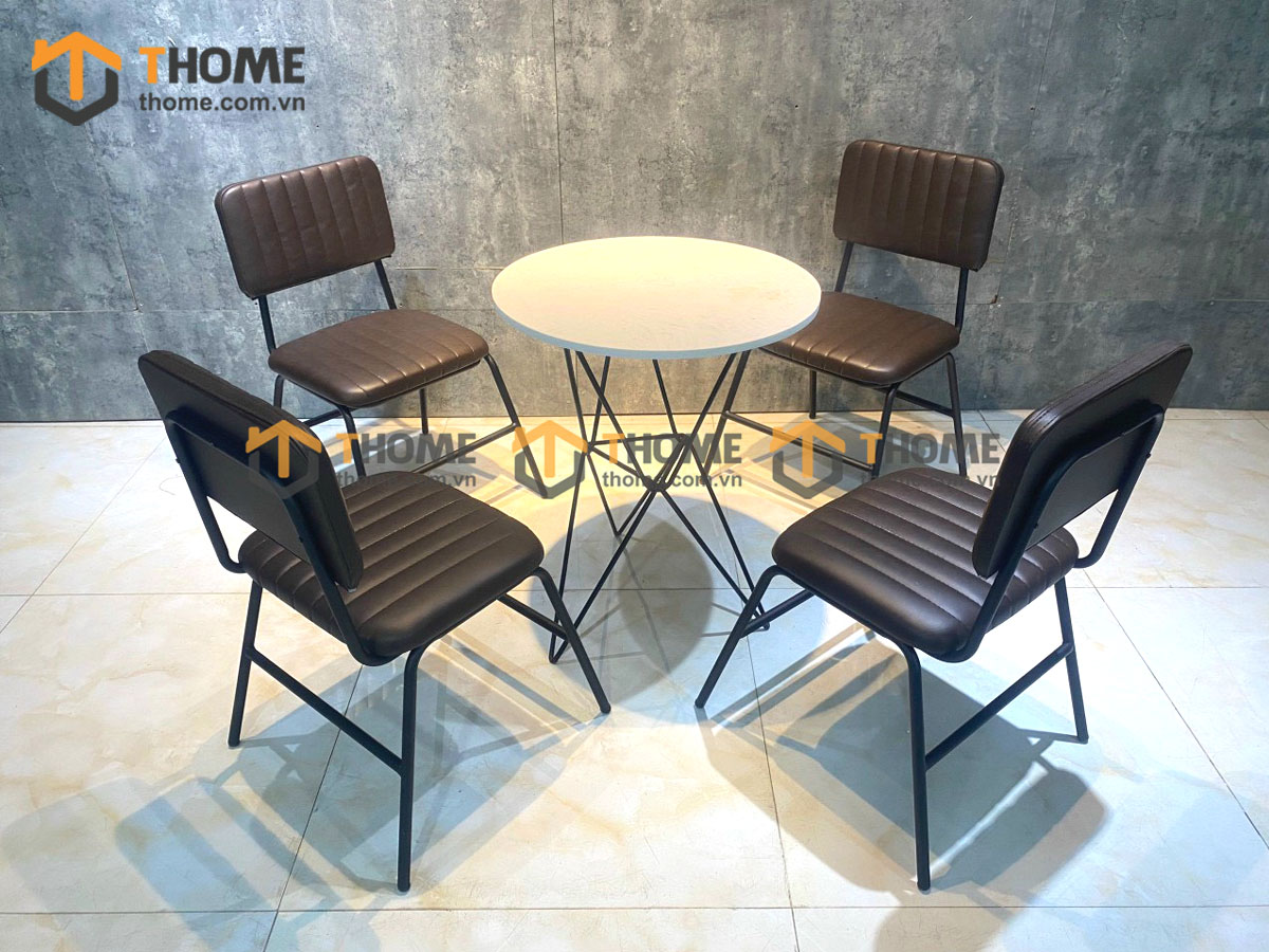 Bàn Ghế Cafe Chân Sắt Hình Sao BGCF-01SAT