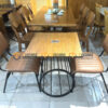 Bàn Ghế Cafe Chân Sắt Tròn Djembe Kết Hợp 2 Ghế (Nhiều Mẫu Ghế) BGCF-03SAT