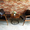 Bàn Ghế Cafe Chân Sắt Tròn Xiên Djembe Kết Hợp 2 Ghế (Nhiều Mẫu Ghế) BGCF-05SAT