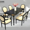 Bàn Ghế Cafe Mặt Chữ Nhật Chân Cổ Điển Kết Hợp 2 Ghế (Nhiều Mẫu Ghế) BGCF-08GO
