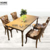Bàn Ghế Cafe Mặt Chữ Nhật Chân Cổ Điển Kết Hợp 2 Ghế (Nhiều Mẫu Ghế) BGCF-09GO
