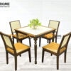 Bàn Ghế Cafe Mặt Đá Vuông Chân Cổ Điển Kết Hợp 2 Ghế (Nhiều Mẫu Ghế) BGCF-07GO