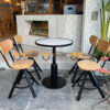 Bàn Ghế Cafe Mặt Đá Chân Sắt Tròn Kết Hợp 2 Ghế (Nhiều Mẫu Ghế) BGCF-20SAT