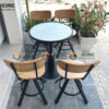 Bàn Ghế Cafe Mặt Đá Chân Sắt Tròn Kết Hợp 2 Ghế (Nhiều Mẫu Ghế) BGCF-20SAT