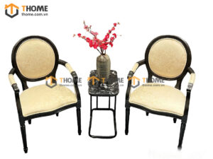 Bàn Ghế Cafe Mặt Tròn Chân Cổ Điển Kết Hợp 2 Ghế (Nhiều Mẫu Ghế) BGCF-11GO