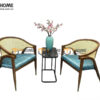 Bàn Ghế Cafe Mặt Tròn Chân Cổ Điển Kết Hợp 2 Ghế (Nhiều Mẫu Ghế) BGCF-11GO