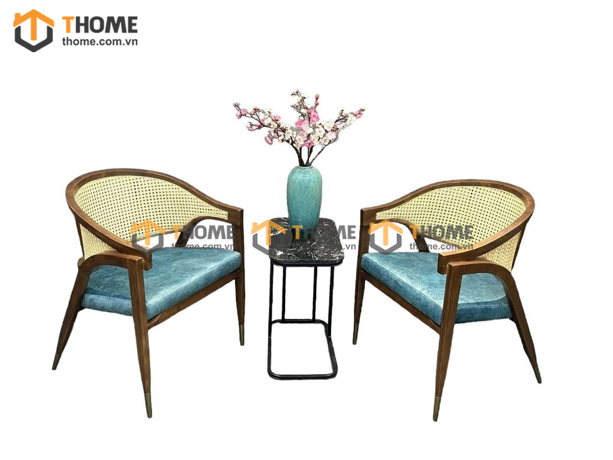 Bàn Ghế Cafe Mặt Tròn Chân Cổ Điển Kết Hợp 2 Ghế (Nhiều Mẫu Ghế) BGCF-11GO