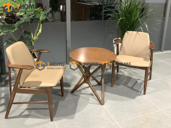 Bàn Ghế Cafe Mặt Tròn Chân Sao Kết Hợp 2 Ghế (Nhiều Mẫu Ghế) BGCF-16GO