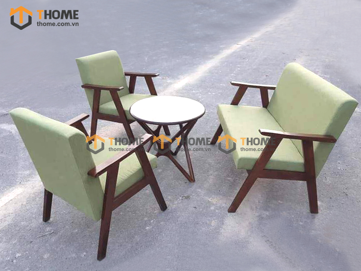 Bàn Ghế Cafe Mặt Tròn Chân Sao Kết Hợp 2 Ghế (Nhiều Mẫu Ghế) BGCF-16GO