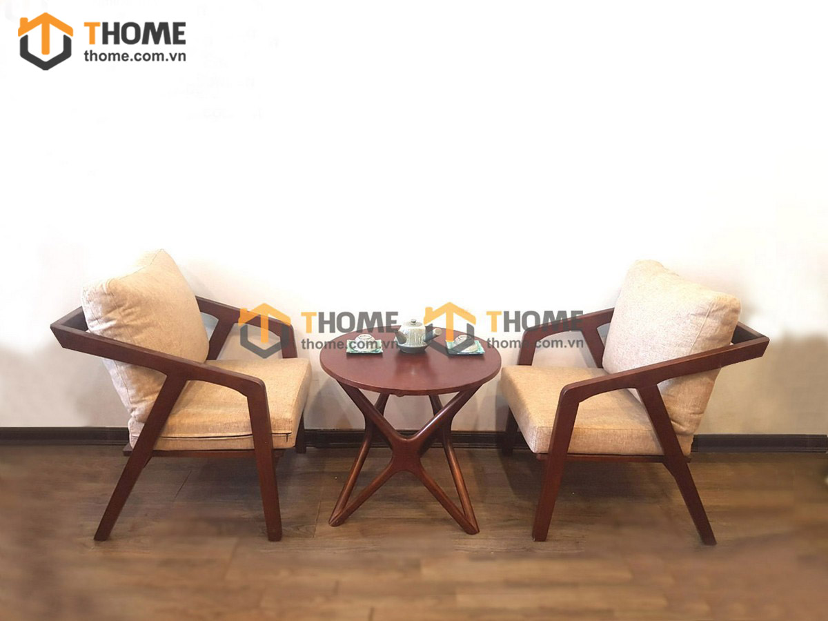 Bàn Ghế Cafe Mặt Tròn Chân Sao Kết Hợp 2 Ghế (Nhiều Mẫu Ghế) BGCF-16GO