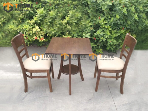 Bàn Ghế Cafe Mặt Vuông Chân Cong Kết Hợp 2 Ghế (Nhiều Mẫu Ghế) BGCF-04GO