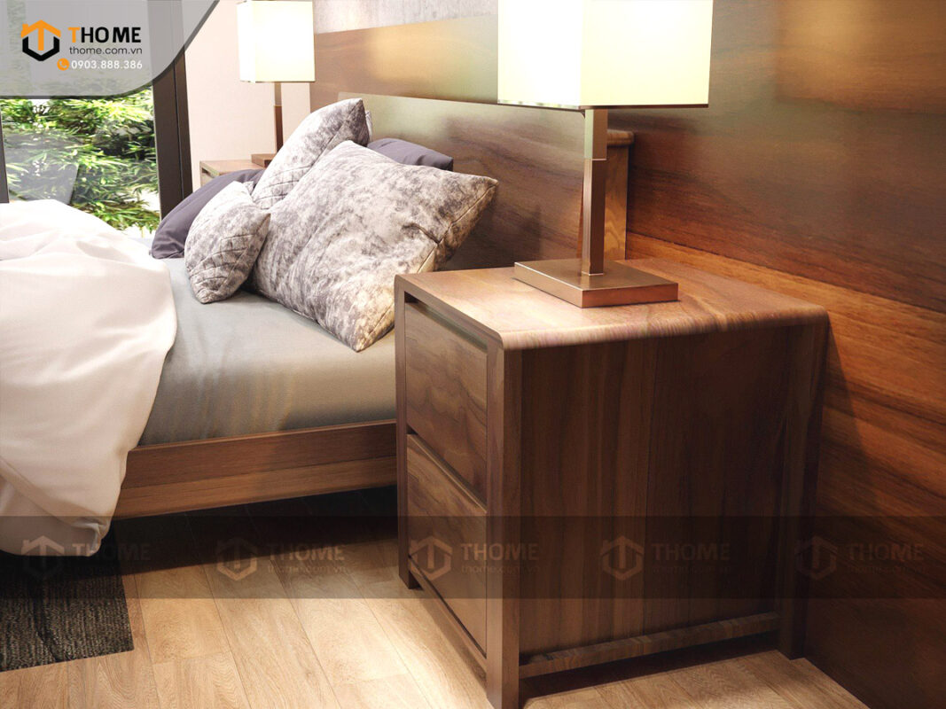 Bộ Phòng Ngủ Số 07 Gỗ Sồi Tự Nhiên Giường Hiroshima TKPN-07SN