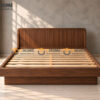 Giường Ngủ Gỗ Sồi Tự Nhiên Dạng Bay Đầu Sọc GN-22SN