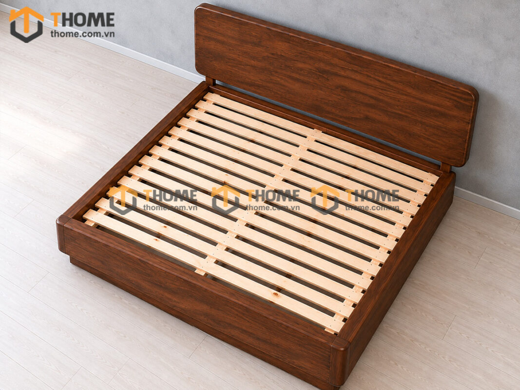 Giường Ngủ Gỗ Sồi Tự Nhiên Dạng Bay Đầu Trơn GN-21SN