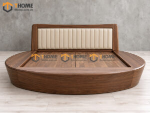 Giường Ngủ Rew Gỗ Sồi Tự Nhiên Hình Tròn Màu Óc Chó GN-20SN