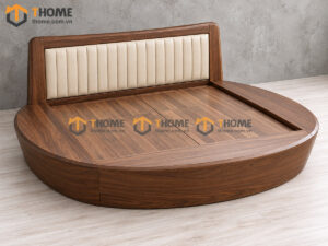 Giường Ngủ Rew Gỗ Sồi Tự Nhiên Hình Tròn Màu Óc Chó GN-20SN