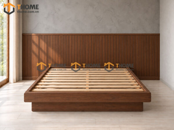 Giường Ngủ Gỗ Sồi Tự Nhiên Không Đầu GN-23SN