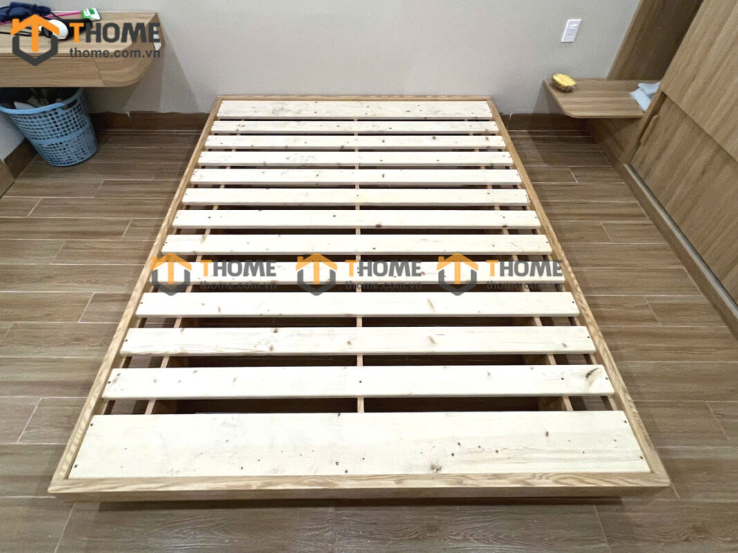 Giường Ngủ Gỗ Sồi Tự Nhiên Không Đầu Kiểu 03 GN-23SN