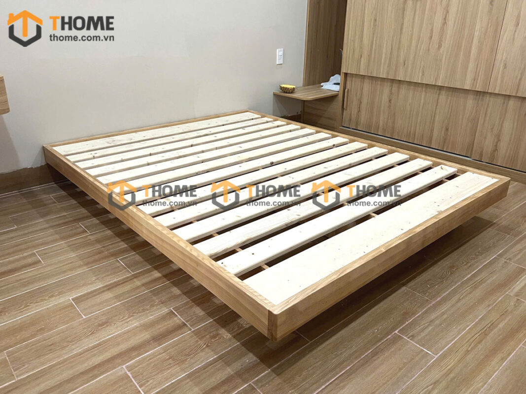 Giường Ngủ Gỗ Sồi Tự Nhiên Không Đầu Kiểu 03 GN-23SN