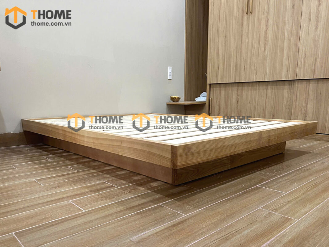 Giường Ngủ Gỗ Sồi Tự Nhiên Không Đầu Kiểu 03 GN-23SN