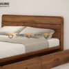 Giường Ngủ Gỗ Sồi Tự Nhiên Nate 2 Hộc Kéo Màu Óc Chó GN-27SN