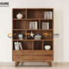 Kệ Sách Gỗ Sồi Tự Nhiên 4 Hộc Kéo KS-07SN