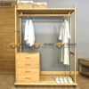 Kệ treo quần áo gỗ sồi tự nhiên 4 hộc kéo TAT-04SN
