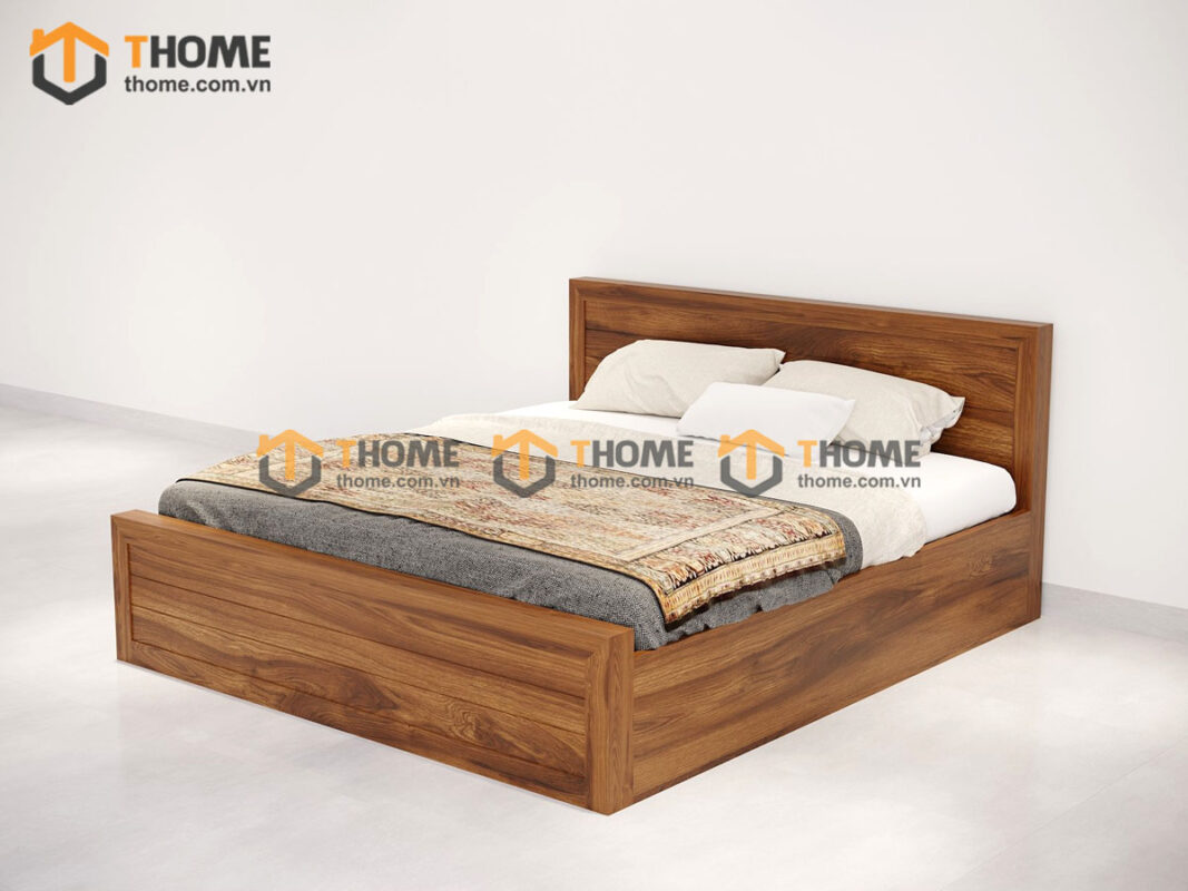 Bộ Phòng Ngủ Số 06 Gỗ Sồi Tự Nhiên Giường Cuba 2 Hộc Kéo TKPN-06SN