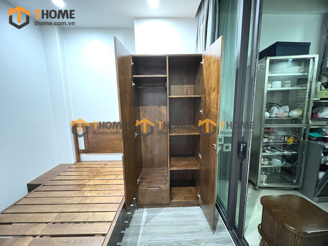 Bộ Phòng Ngủ Số 12 Gỗ Sồi Tự Nhiên Giường Rew TKPN-12SN