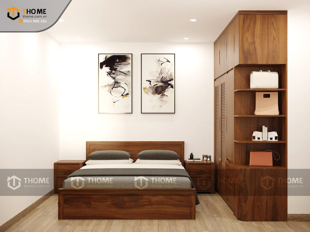 Bộ Phòng Ngủ Số 04 Gỗ Sồi Tự Nhiên TKPN-04SN