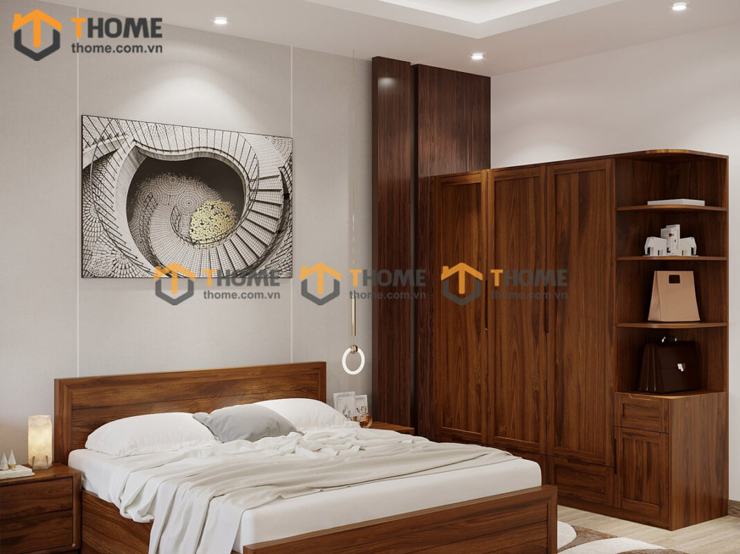 Bộ Phòng Ngủ Số 05 Gỗ Sồi Tự Nhiên TKPN-05SN