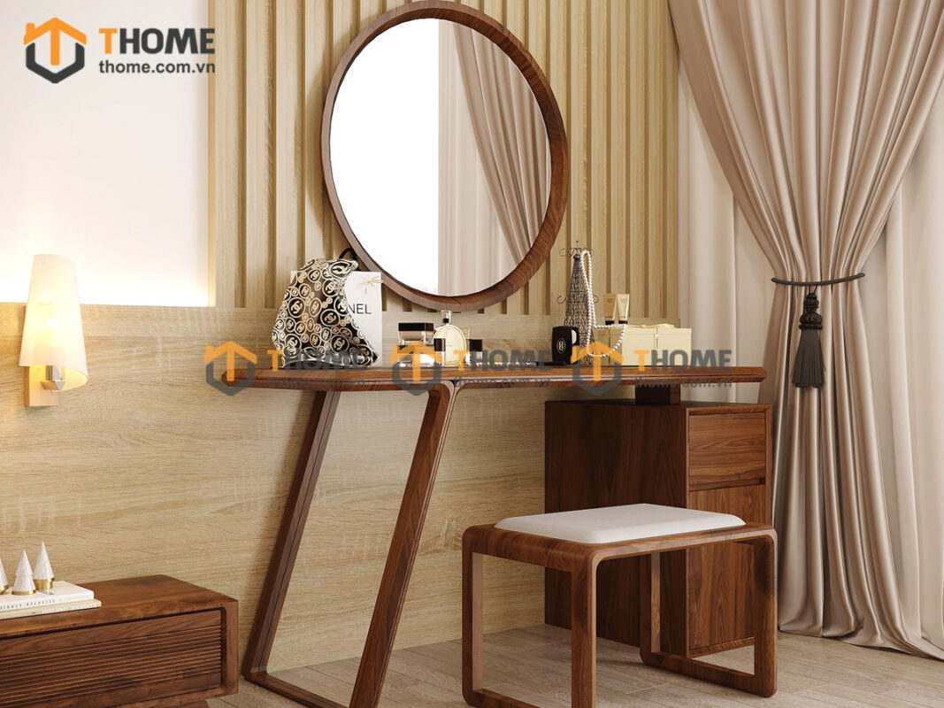 Bộ Phòng Ngủ Số 14 Gỗ Sồi Tự Nhiên Giường Chân Đùi Gà TKPN-14SN