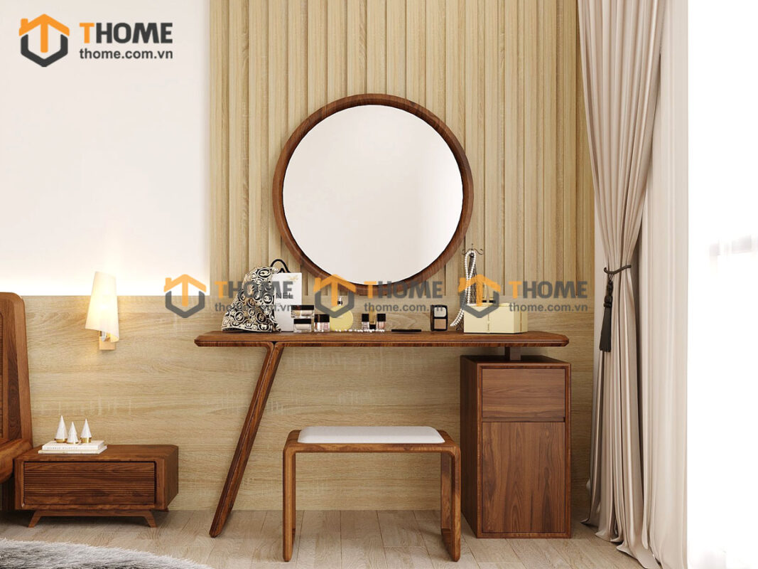 Bộ Phòng Ngủ Số 14 Gỗ Sồi Tự Nhiên Giường Chân Đùi Gà TKPN-14SN