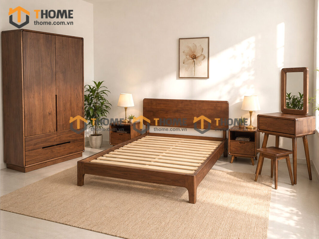 Bộ Sưu Tập Phòng Ngủ Số 02 Gỗ Sồi Tự Nhiên TKPN-02SN