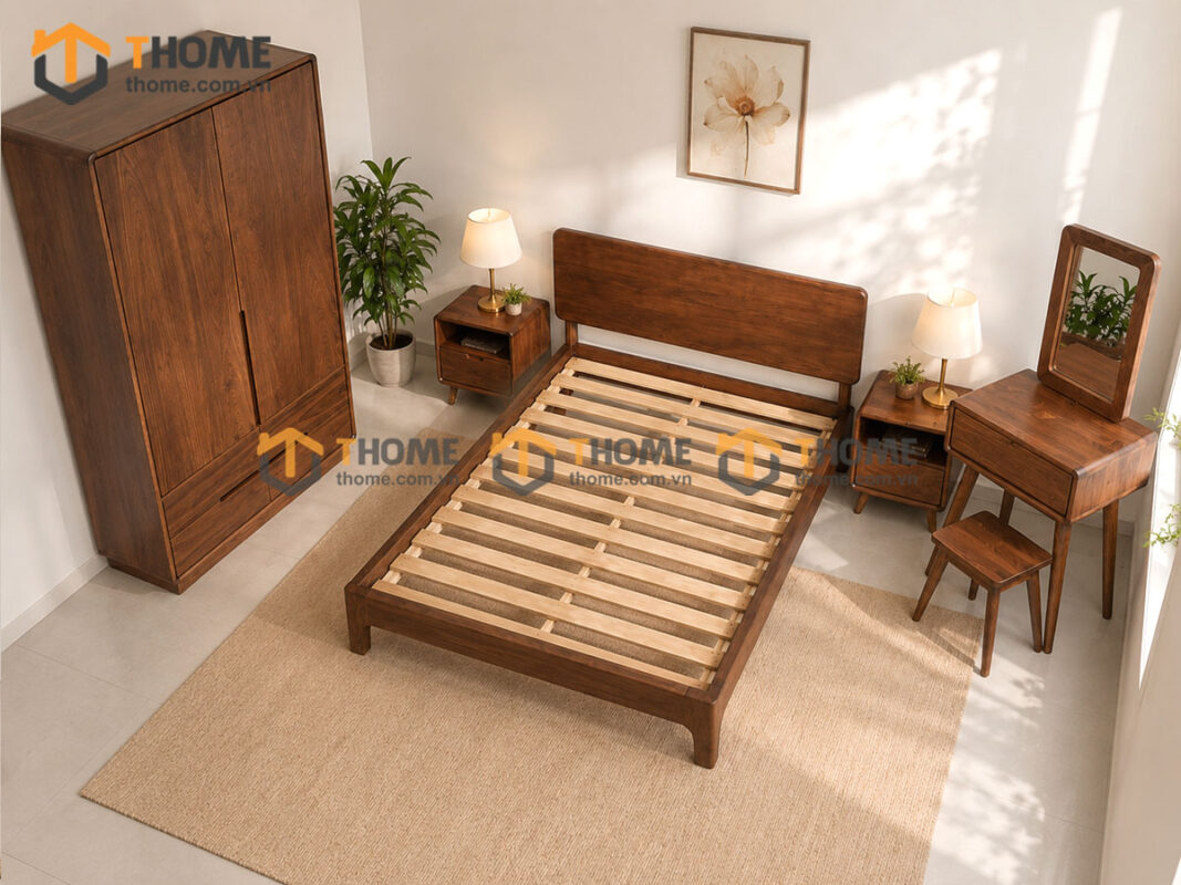 Bộ Sưu Tập Phòng Ngủ Số 02 Gỗ Sồi Tự Nhiên TKPN-02SN
