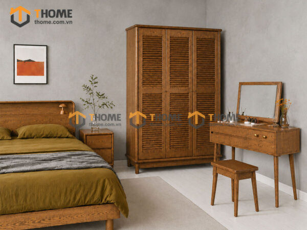 Bộ Phòng Ngủ Số 07 Gỗ Sồi Tự Nhiên Giường Toto TKPN-07SN