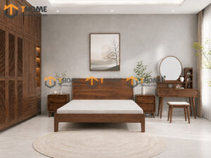 Bộ Phòng Ngủ Số 14 Gỗ Sồi Tự Nhiên Giường Nate TKPN-14SN