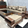 Sofa Góc Hamilton Gỗ Óc Chó Tự Nhiên Chân Chéo SFĐ-27OC