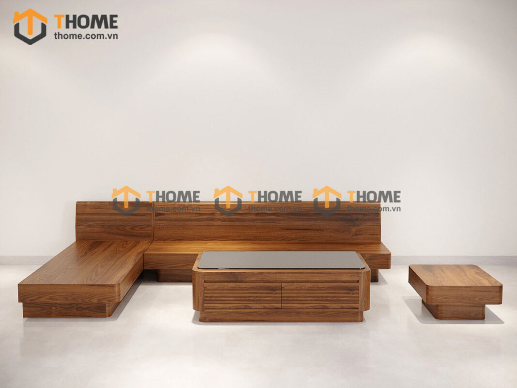 Sofa DW Gỗ Sồi Tự Nhiên Chân Vuông Không Nệm Màu Óc Chó SFĐ-28SN