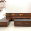 Sofa Cali Gỗ Sồi Tự Nhiên Chân Vuông Mặt Gỗ Màu Óc Chó SFĐ-28SN