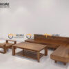 Sofa DW Gỗ Sồi Tự Nhiên Chân Vuông Không Nệm Màu Óc Chó SFĐ-26SN