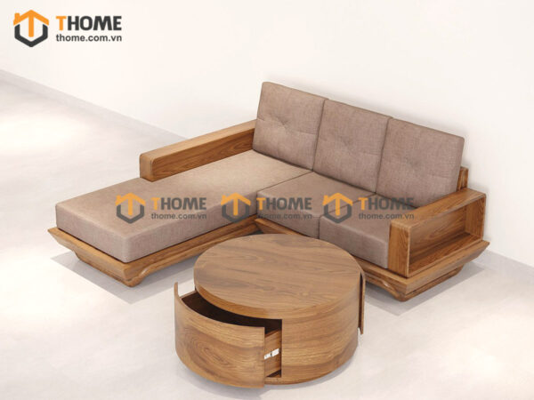 Sofa Hamilton Gỗ Sồi Tự Nhiên Chân Chéo 3 Món SFT-32SN